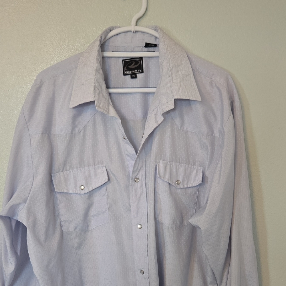 Roper | Light Blue Western Pearl Snaps Button Down Size 2XL